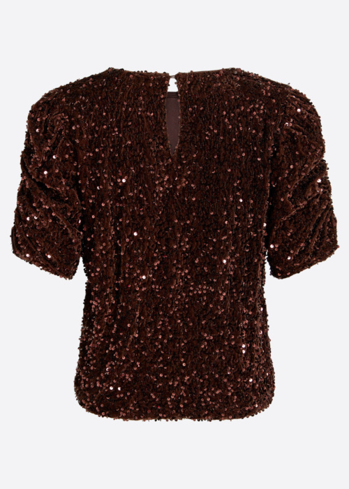 Vila blūze Believe O-Neck Puff Sequins
