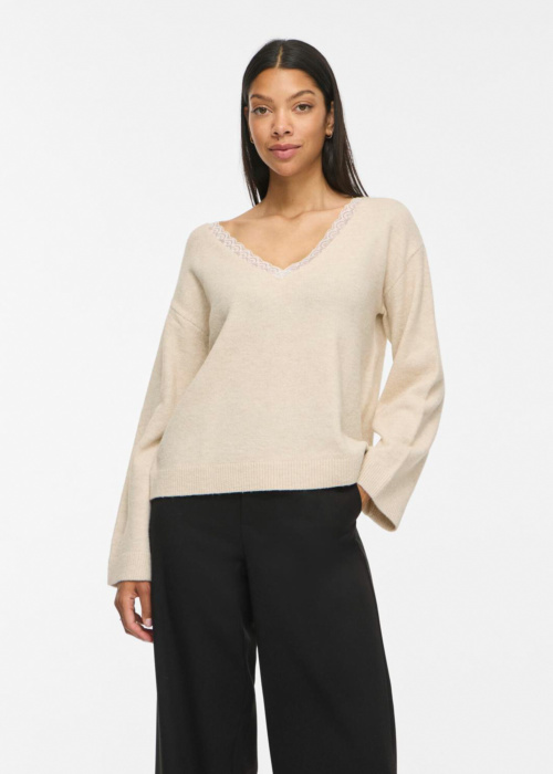 Vila adījums Liga V-Neck Rev Lace