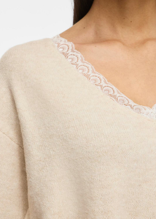 Vila adījums Liga V-Neck Rev Lace