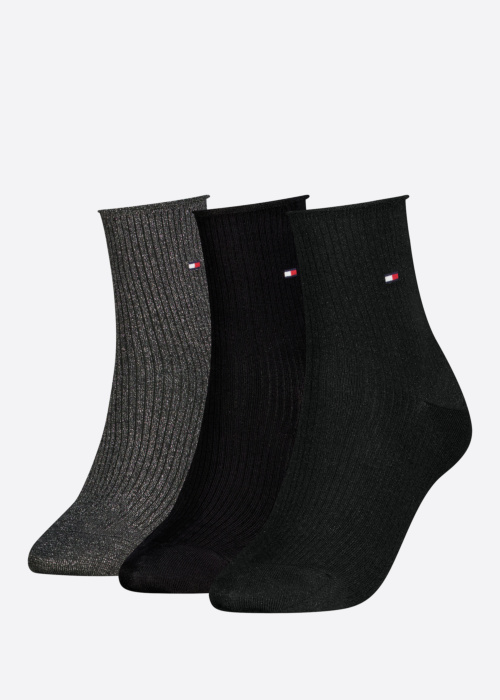 Tommy Hilfiger zeķes Short Lurex 3 Pack dāvanu kastītē