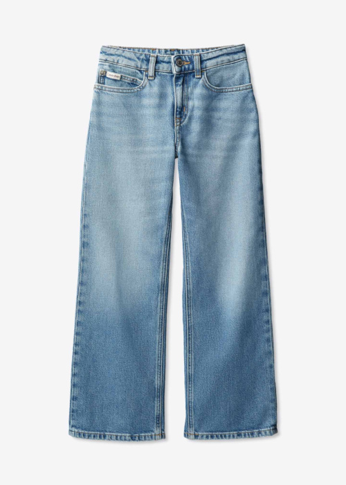 Calvin Klein džinsa bikses Hr Wide Leg Cloudy Blue