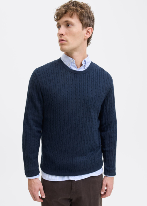 Jack & Jones adījums Emil Knit Cable Crew Neck