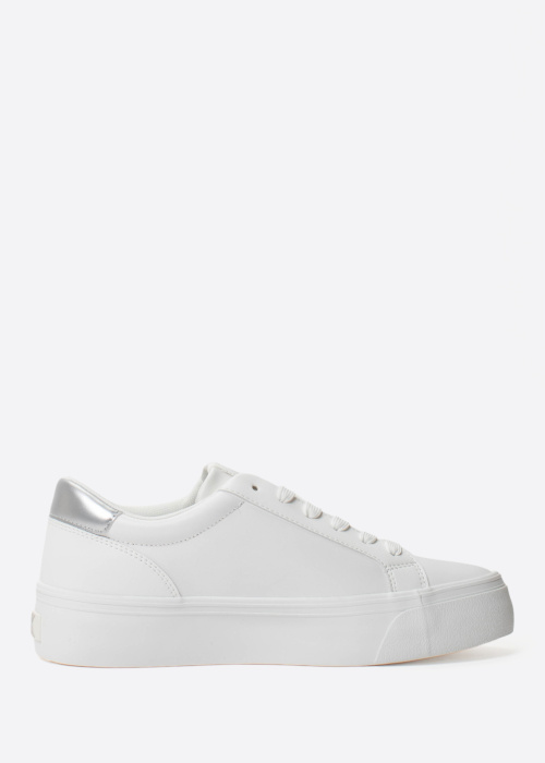 Calvin Klein kedas Vulc Flatf Lth Silver Logotips Tag