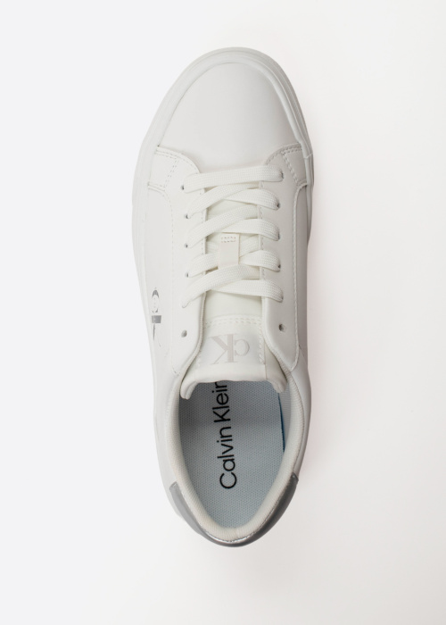 Calvin Klein kedas Vulc Flatf Lth Silver Logotips Tag