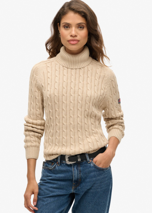 SuperDry adījums Slouchy Cable Roll Neck