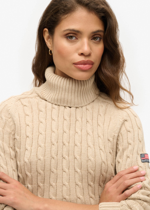 SuperDry adījums Slouchy Cable Roll Neck