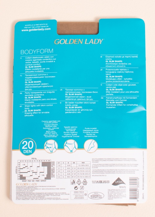 Golden Lady zeķubikses Bodyform 20 den