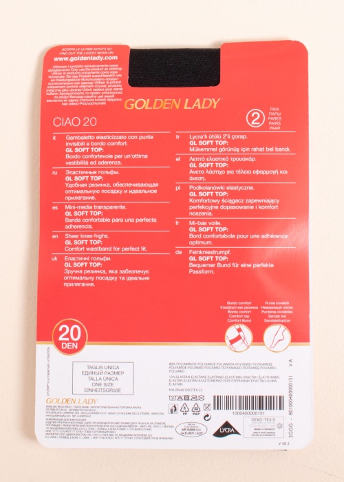Golden Lady pusgarās zeķes, 2 pāri Ciao 20 den