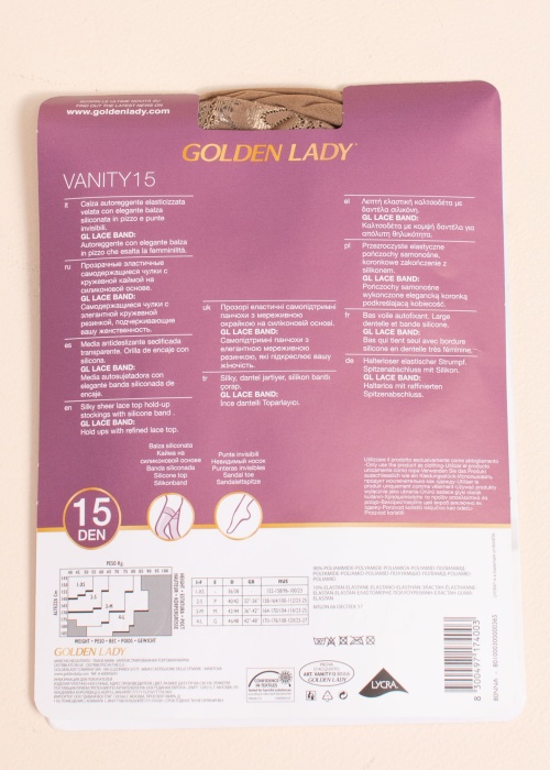 Golden Lady zeķes Vanity 15 den
