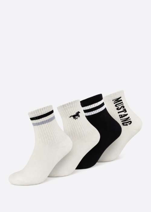 Mustang zeķes Organic Cotton Ocs Tennis Quarter 4 pack