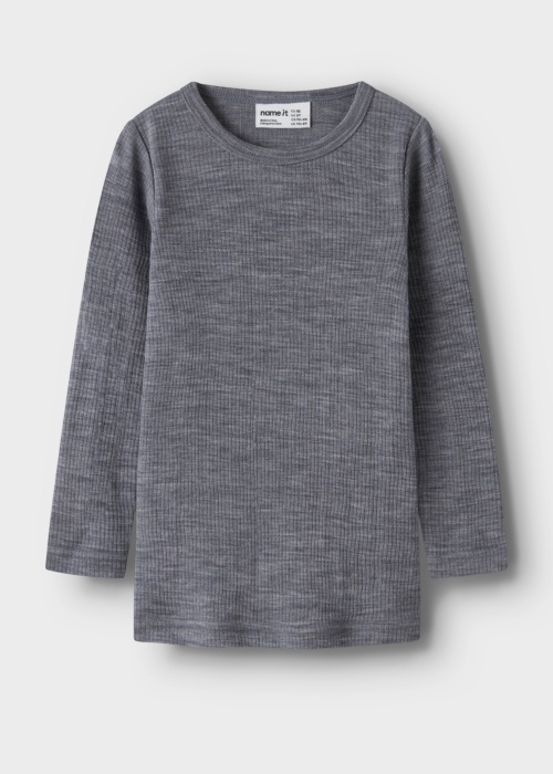 Блуза из шерсти мериноса Wax Wool Rib Name It Mini