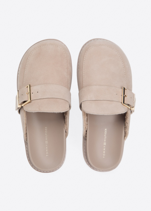 Сандалии Buckle Fur Suede Mule Tommy Hilfiger