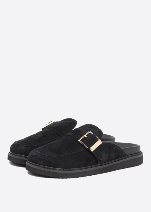 Tommy Hilfiger sandales Buckle Fur Suede Mule