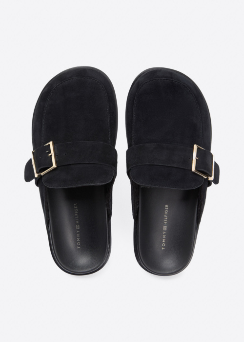 Tommy Hilfiger sandales Buckle Fur Suede Mule