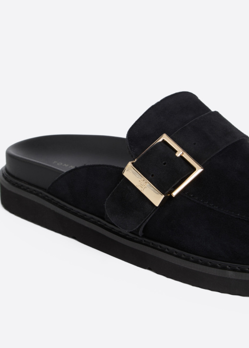 Tommy Hilfiger sandales Buckle Fur Suede Mule