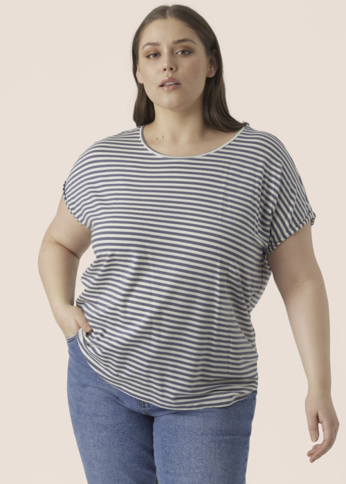 Vero Moda Curve T-krekls Ya Plain Ss Top Stripe Curve