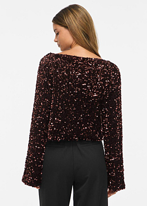 Vila blūze Faith Boat Neck Sequin