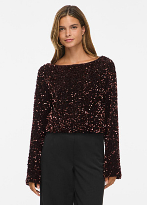 Vila blūze Faith Boat Neck Sequin