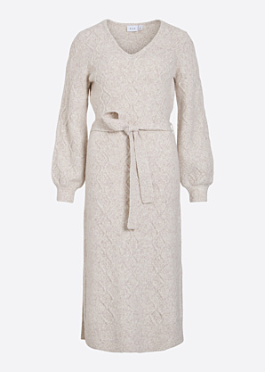 Vila trikotāžas kleita Cleo V-Neck Cable