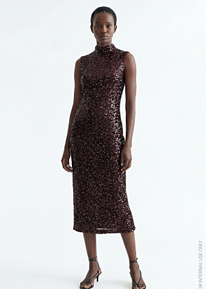 Праздничное платье Faith High Neck Midi Vila