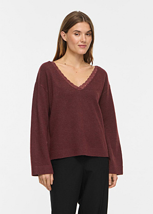 Vila adījums Liga V-Neck Rev Lace