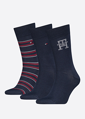 Носки Monogram Stripe 3 Pack в подарочной коробке Tommy Hilfiger