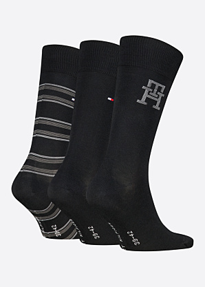Tommy Hilfiger zeķes Monogram Stripe 3 Pack dāvanu kastītē