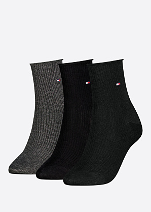 Tommy Hilfiger zeķes Short Lurex 3 Pack dāvanu kastītē