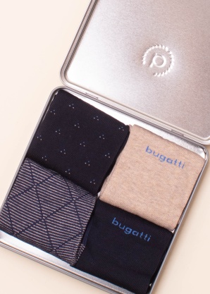 Bugatti zeķes 4 pāri dāvanu kastītē