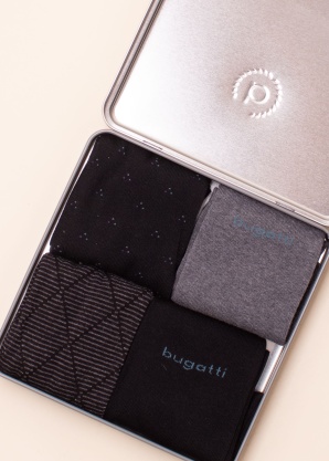 Bugatti zeķes 4 pāri dāvanu kastītē