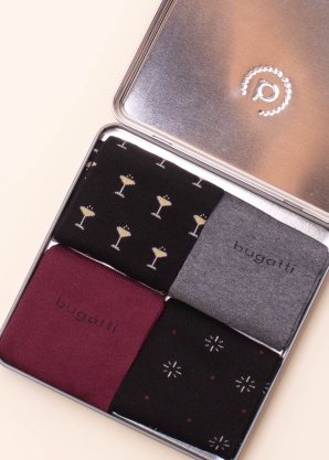 Bugatti zeķes 4 pāri dāvanu kastītē