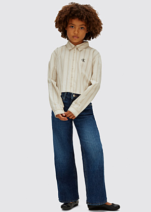 Calvin Klein džinsa bikses Hr Wide Leg Auth Dark Bl C Dnm