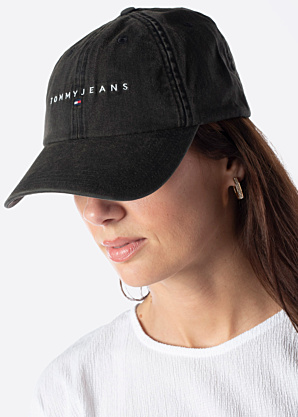 Tommy Jeans cepure ar nagu Linear Logotips