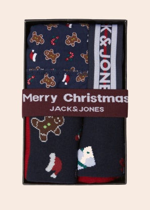 Jack & Jones bokseršorti un zeķes dāvanu kārbā Gingerman
