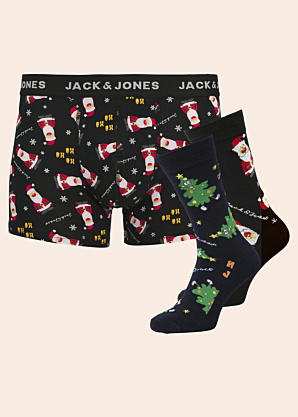Jack & Jones bokseršorti un zeķes dāvanu kārbā