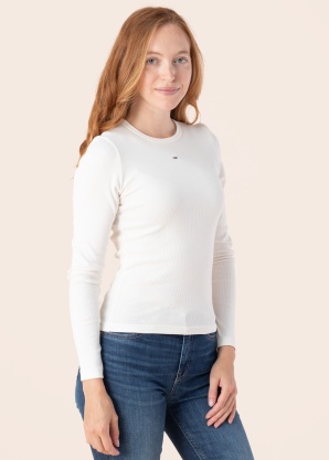 Tommy Jeans T-krekls Tjw Slim Essential Rib Ls
