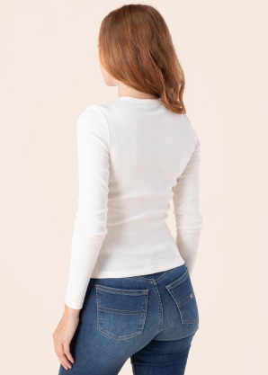 Tommy Jeans T-krekls Tjw Slim Essential Rib Ls