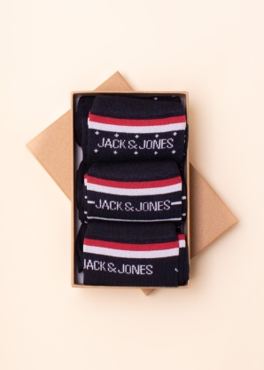 Jack & Jones zeķes 3 pāri Carbo dāvanu kastītē