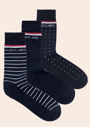 Jack & Jones zeķes 3 pāri Carbo dāvanu kastītē