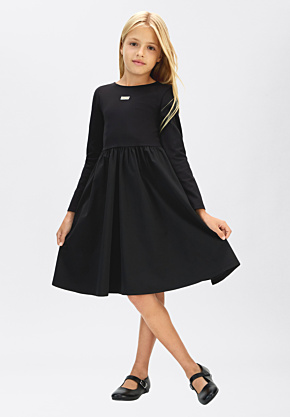 Calvin Klein kleita Mix Media Fit Flare L/s Dress