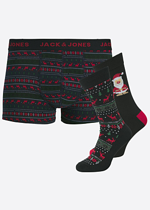 Jack & Jones bokseršorti Jā zeķes Xmas dāvanu kastītē