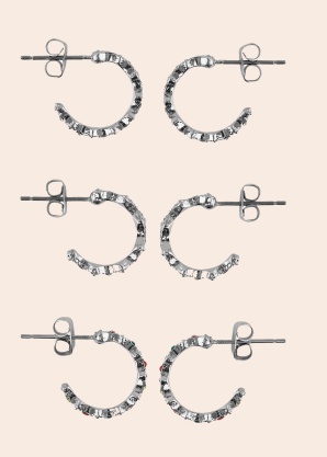 Pieces auskari Laja, 3 pāri