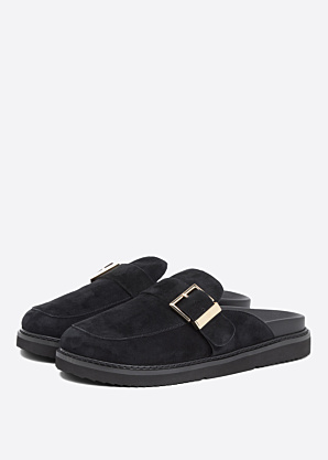 Tommy Hilfiger sandales Buckle Fur Suede Mule