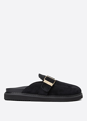 Tommy Hilfiger sandales Buckle Fur Suede Mule
