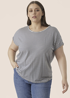 Vero Moda Curve T-krekls Ya Plain Ss Top Stripe Curve